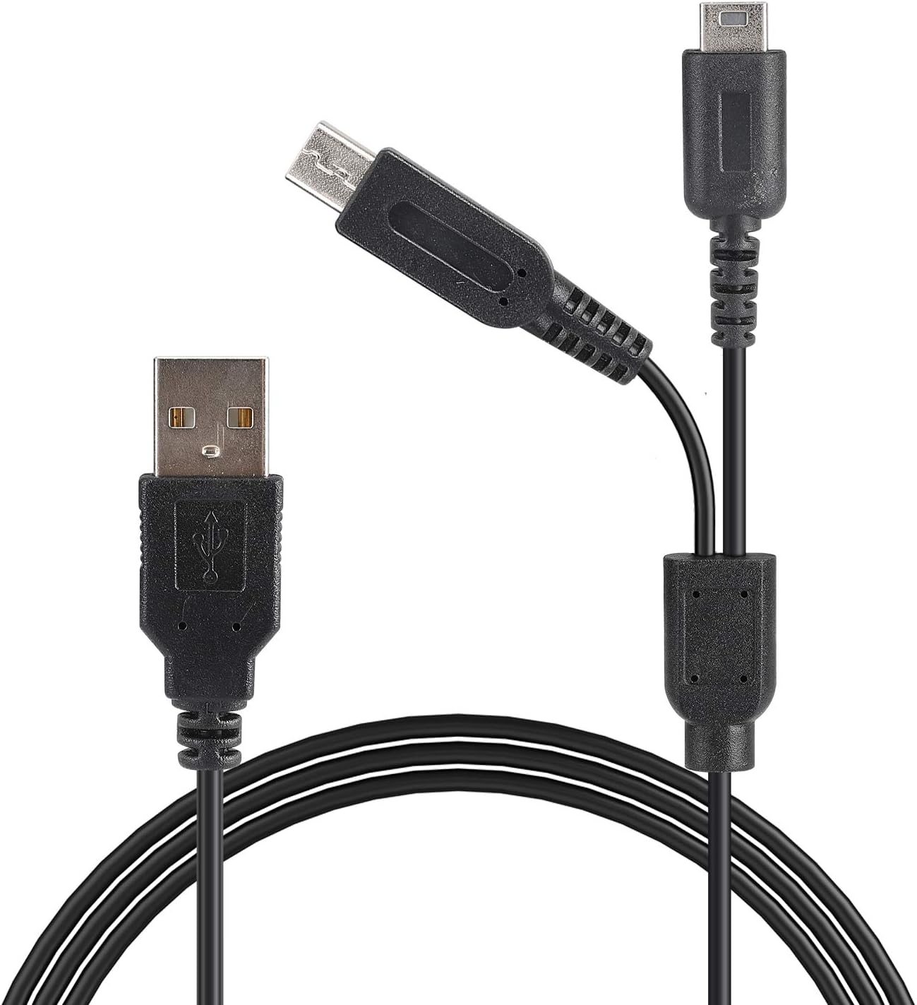 2 in 1 USB Charger Cable for Nintendo DS Lite, New 3DS(XL/LL), New 3DS, 3DS(XL/LL), 3DS, New 2DS(XL/LL), 2DS, DSi(XL/LL), DSi(NOT Compatible with Nintendo DS)