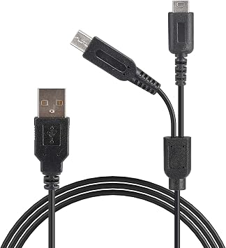 2 in 1 USB Charger Cable for Nintendo DS Lite, New 3DSXL/LL, New 3DS, 3DSXL/LL, 3DS, New 2DSXL/LL, 2DS, DSiXL/LL, DSiNOT Compatible with Nintendo DS