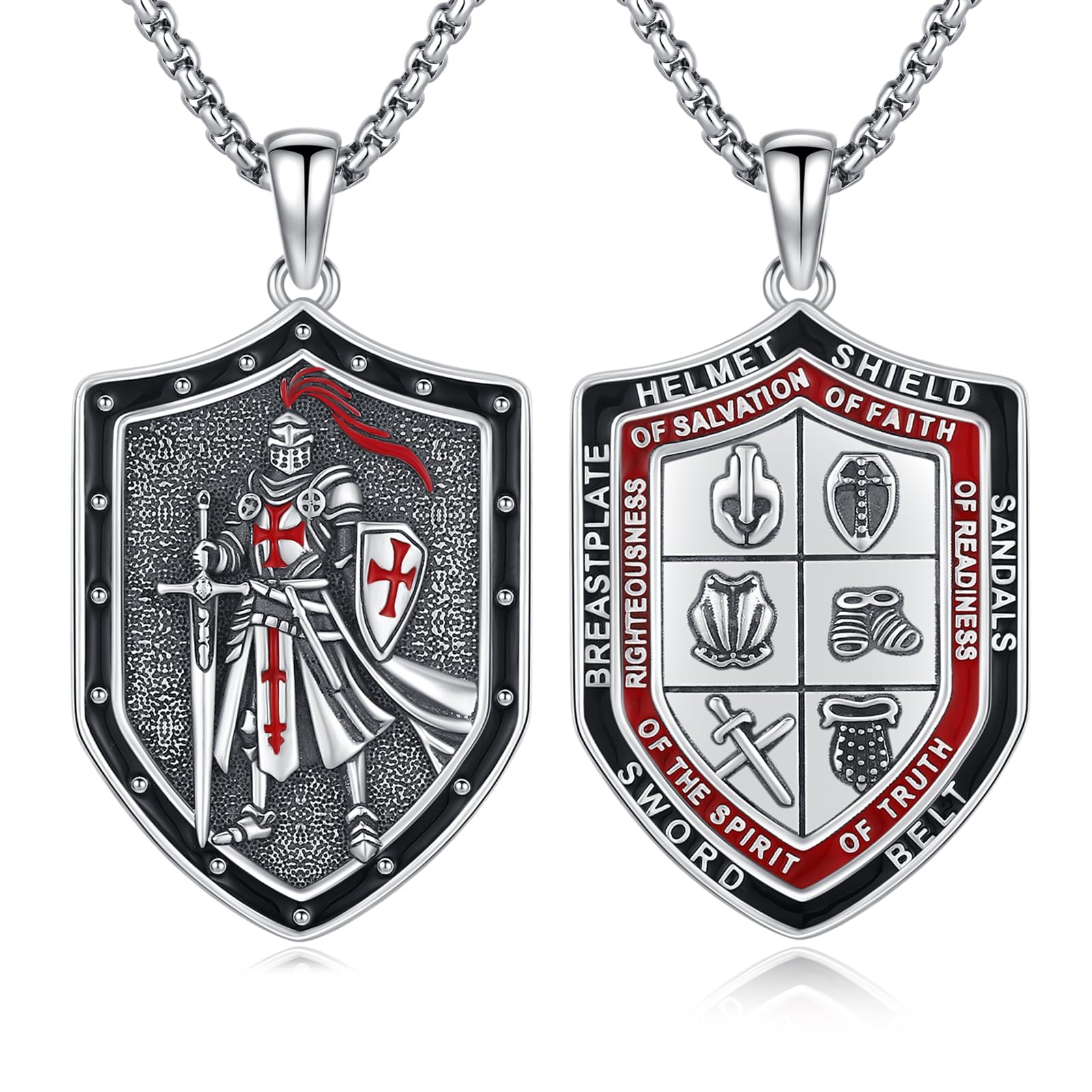 Silver/14K Gold Patron Saint Medal Amulet Necklace for Men Women