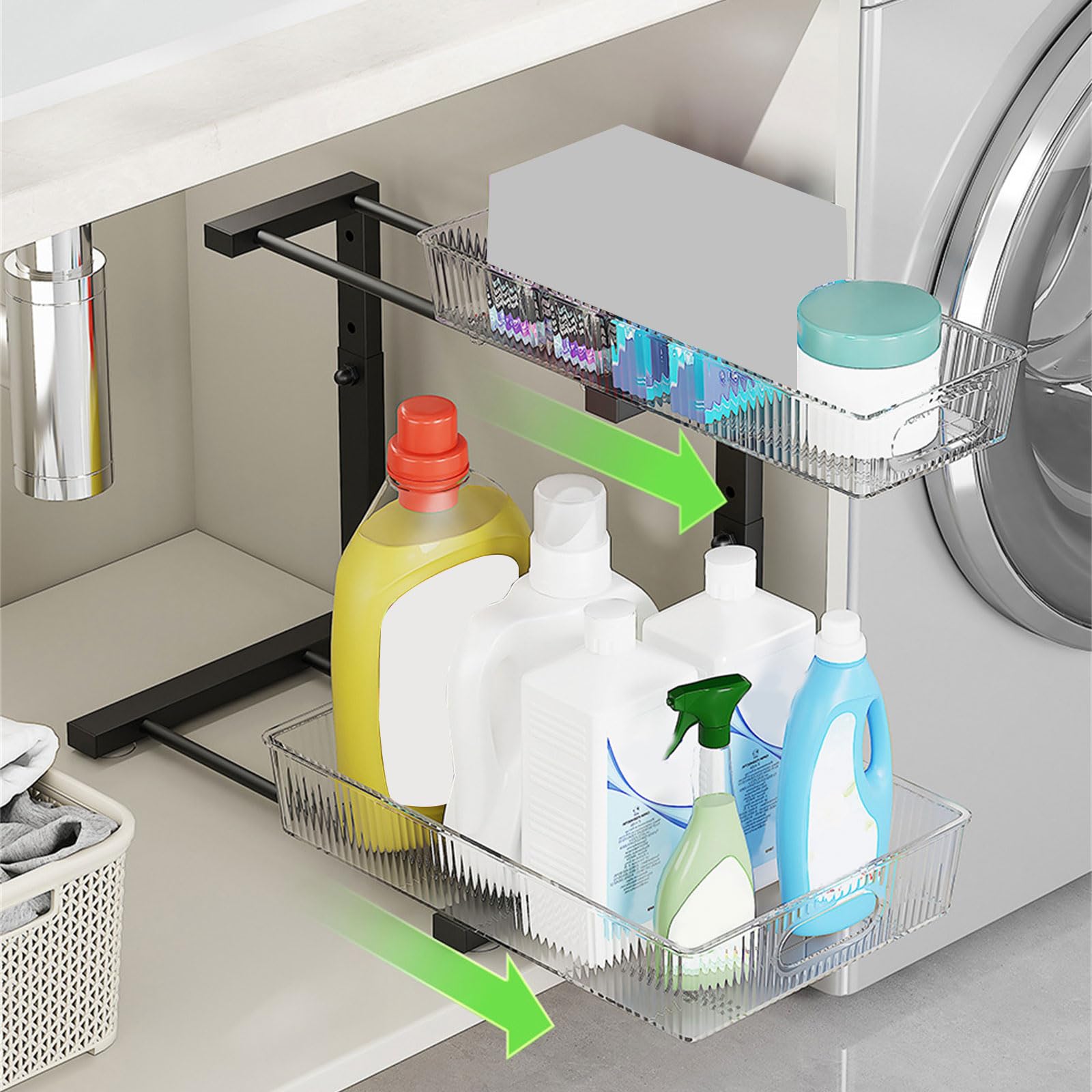 Erweiterbare Waschbecken Organisatoren Mit Ausziehen Schubladen Multifunktionaler Küche Und Badezimmerlagerungslösung Haushalt Verwenden Sie Easy Installion Organisatoren