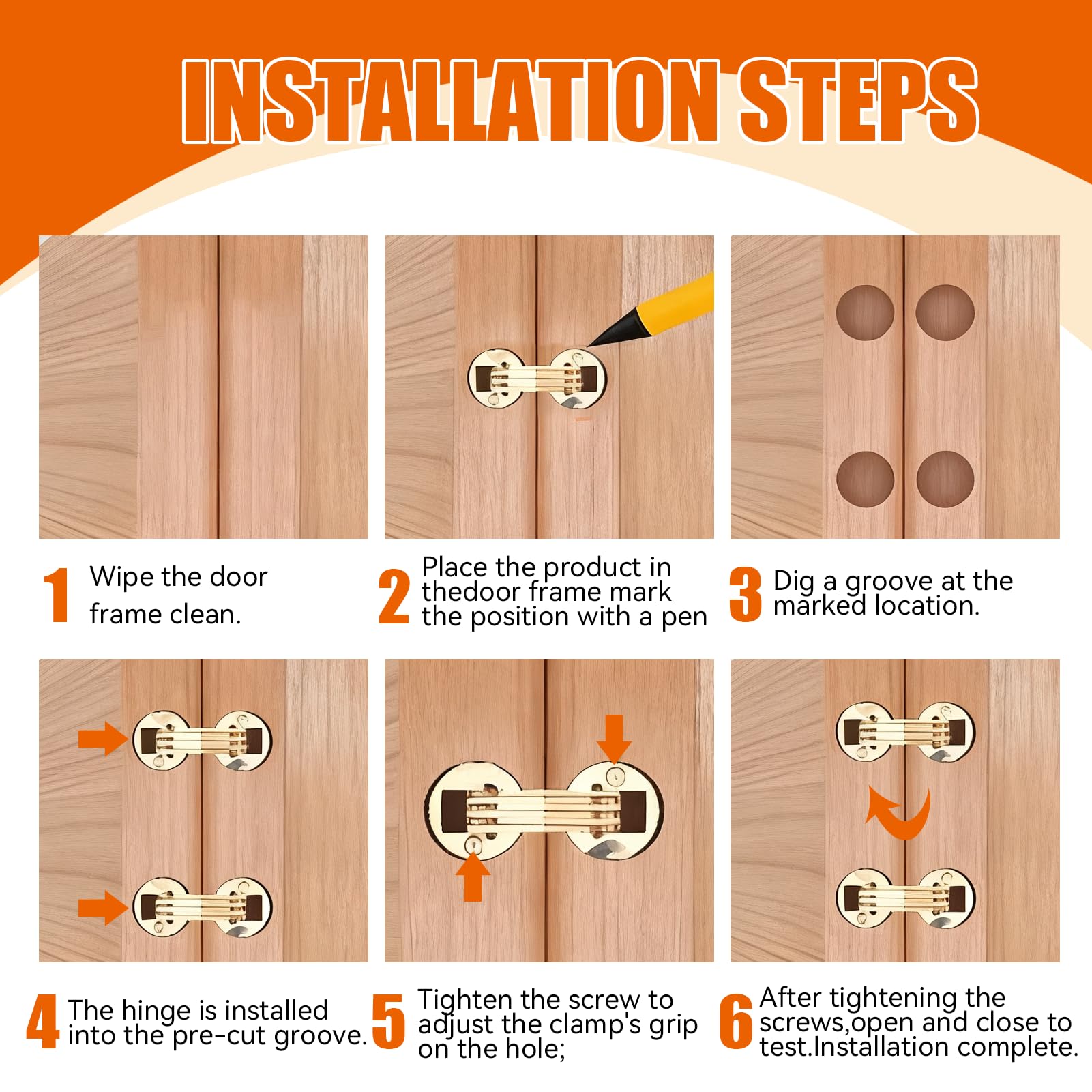 Hidden Brass Barrel Hinges - Concealed Design -4