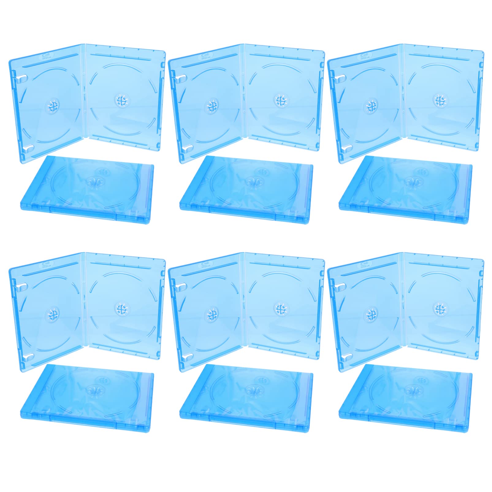 ULTNICEDouble Clear CD Jewel Case: Slim Cases Replacement DVD Case 12pcs Transparent Disc Storage Box Assembled Tray Keepers