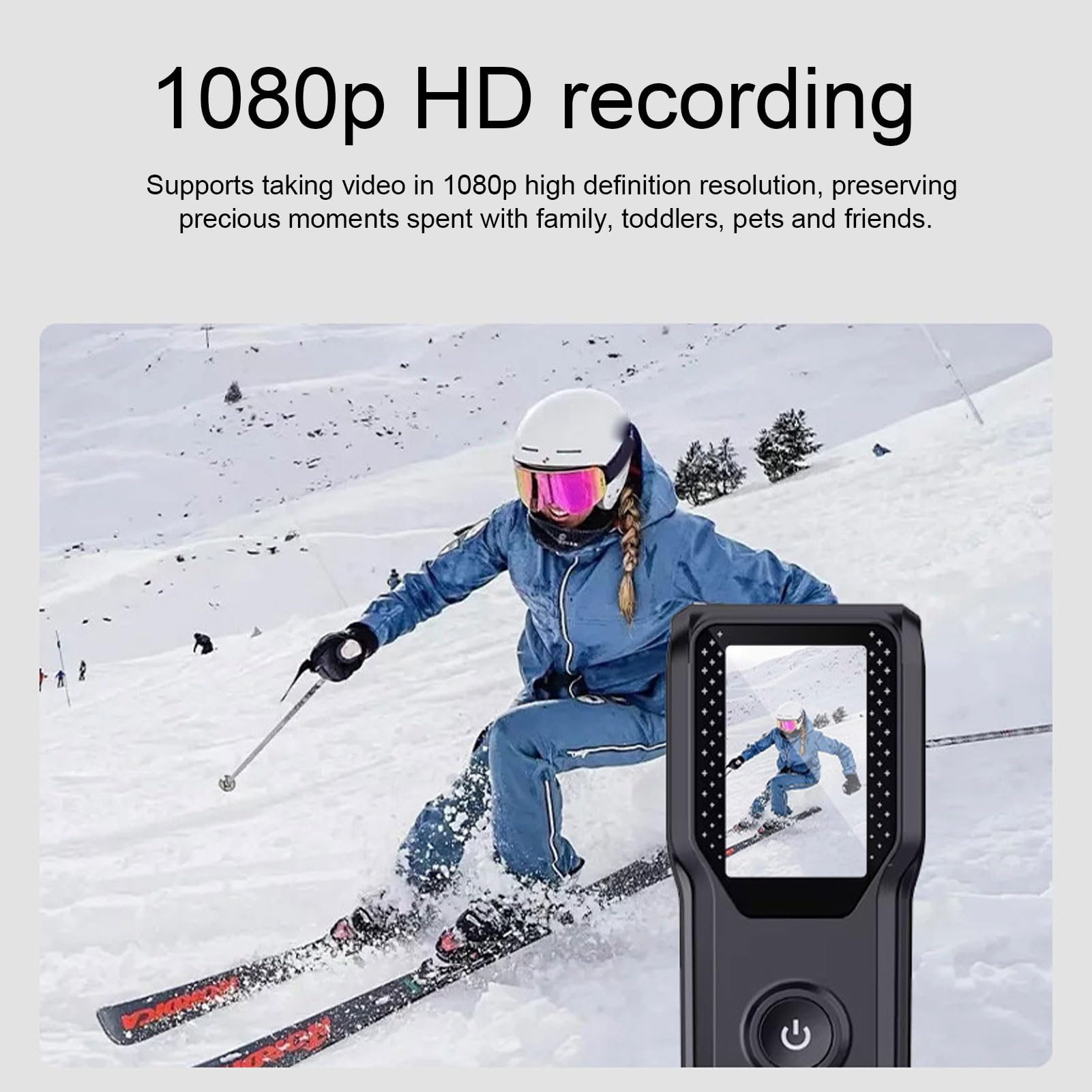 Action Camera 1080P, Fotocamera Sportiva POV, Videocamera WiFi Impermeabile con Schermo HD da 1,18 Pollici e Supporto per Cordino, Ideale per Ciclismo, Equitazione e attività all'aperto,