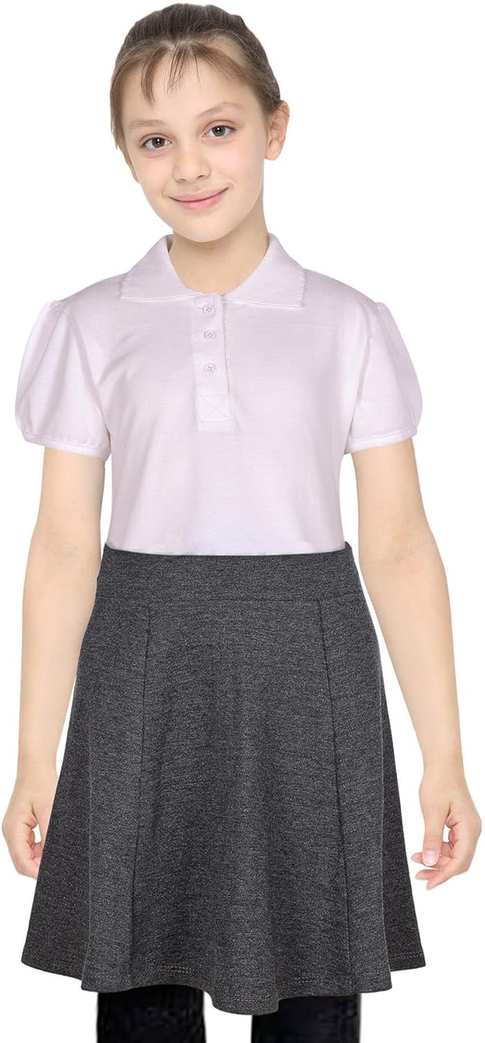 A2Z 4 Kids Girls Plain School Uniform Skater Skirts Elasticated Waist Summer Lightweight School Wear Skirt Age 5-14 Years