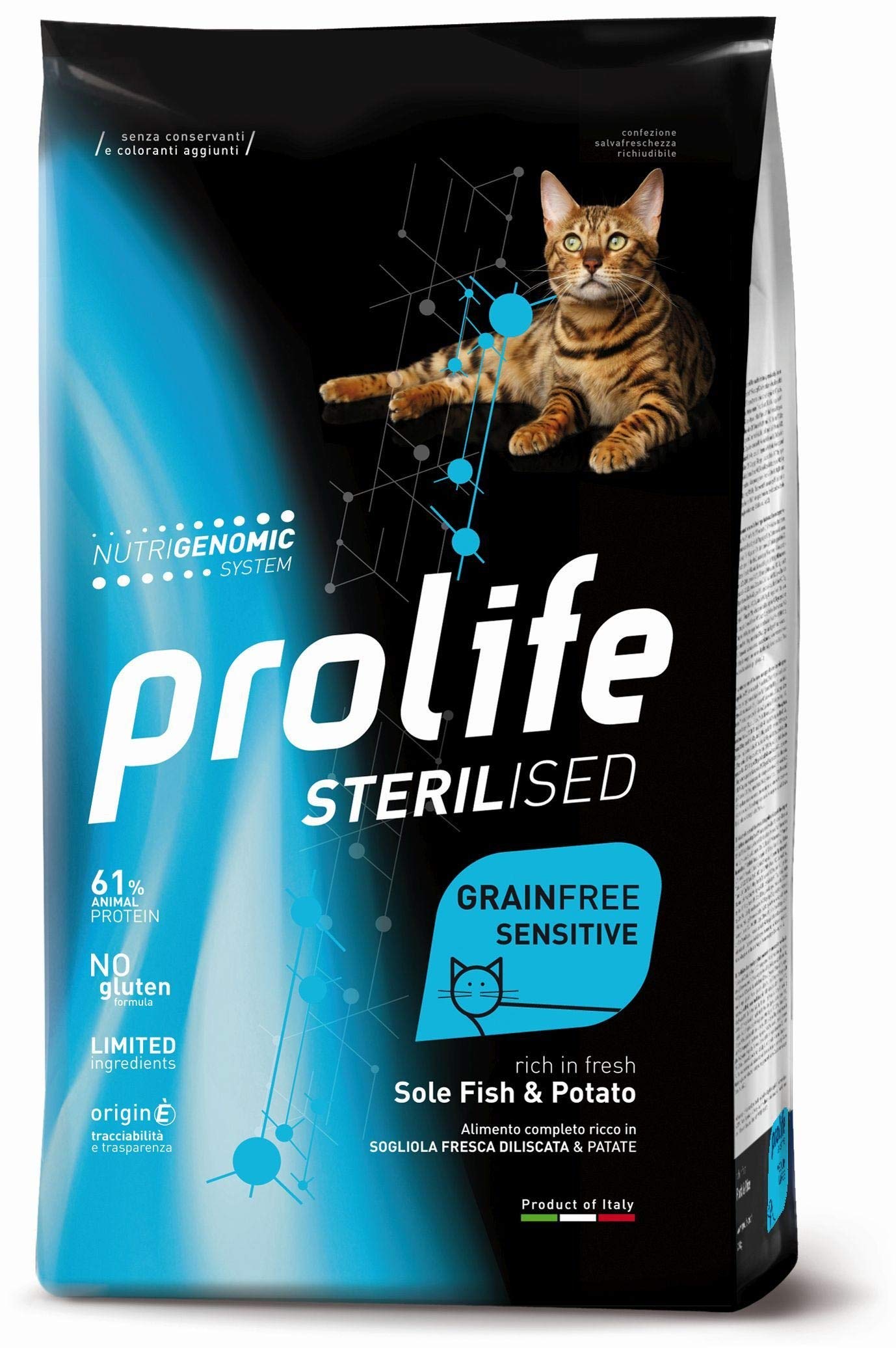 Prolife Gatto Sterilised Grain Free Sensitive Adulto Sogliola & Patate 7 Kg - 4