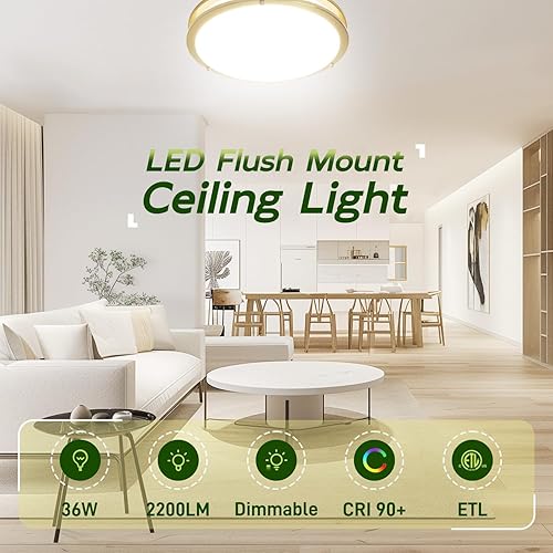 Miniatura 19 de hykolity Lámpara de techo LED de montaje empotrado de 10 pulgadas, 17 W, 1100 lm, 2700 K/3000 K/3500 K/4000 K/5000 K, luces de techo ajustables