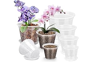 8 Pack Clear Orchid Pots for Repotting, Orchid Pots with Holes