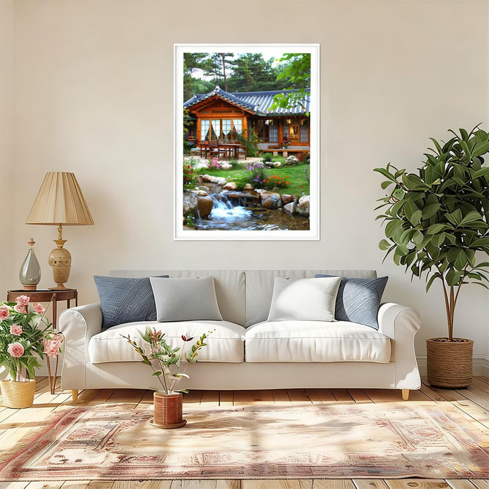 Diamentowe malowanie dla dorosłych 100 x 150 cm, 5D diamentowe malowanie pawilon haft diamentowy kompletny zestaw, kreatywne hobby dla dzieci, zrób to sam kryształowy ścieg krzyżykowy, dekoracje