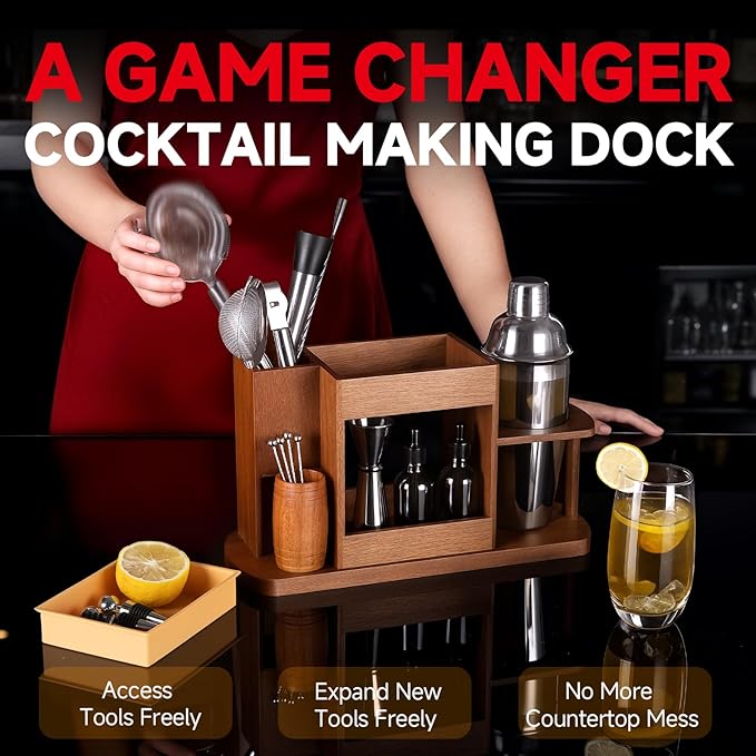 Set de Coctelera Lexenic con Soporte de Bambú, 23 Piezas miniatura 4