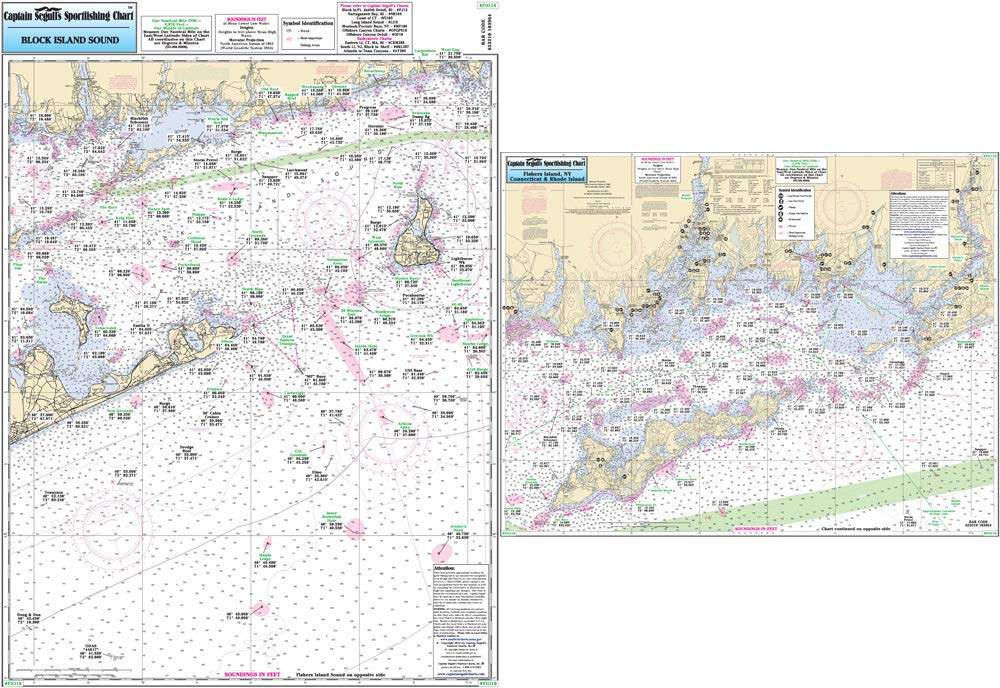 Captain Segull's Nearshore Fishers Island/Block Island Sound CT Nautical Chart # FIO10