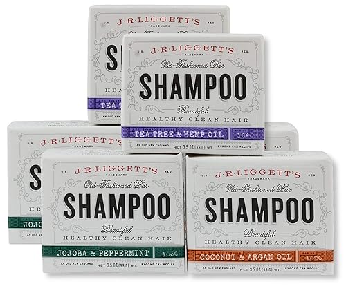 J.R.LIGGETT'S Barra de champú Old Fashioned, 2 de cada sabor, coco, 21 onzas