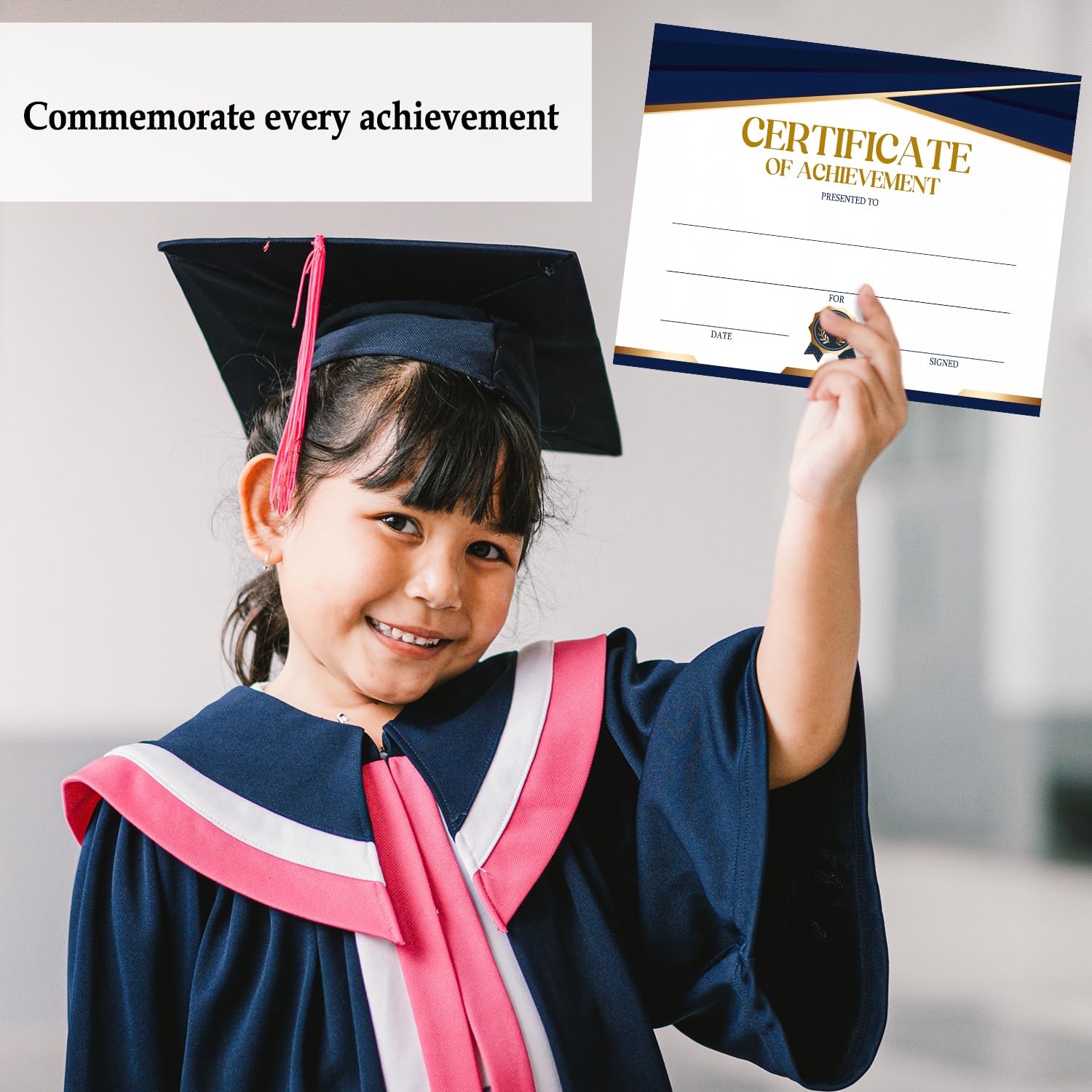 Certificado de logro para el aula de oro, 25 certificados de premio, certificados de reconocimiento de finalización para niños y padres, profesores y estudiantes, diploma de graduación escolar -05
