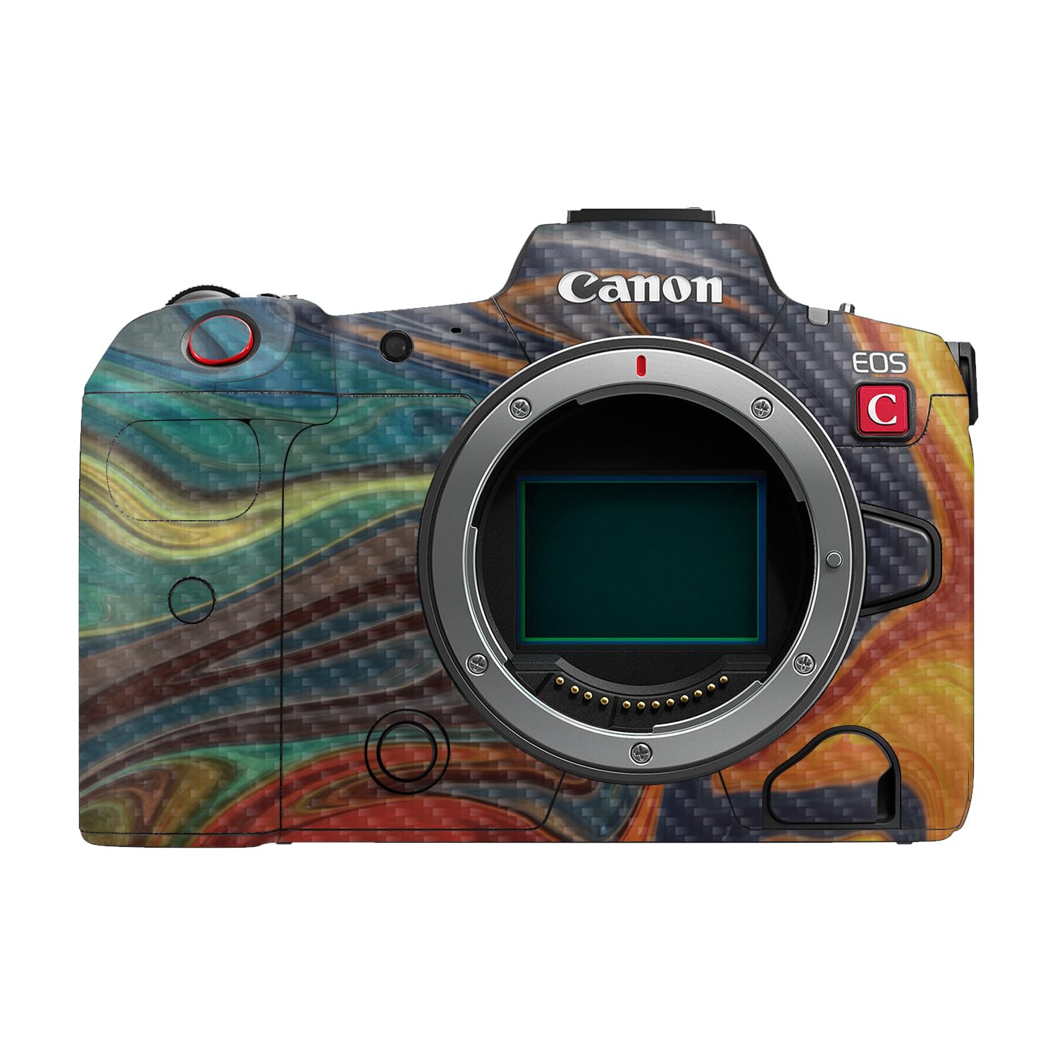 Carbon Fiber Camera Skin Compatible with Canon EOS R5C (2022) - Lava Water - Premium 3M Vinyl Protective Wrap Decal Cover - Easy to Apply | Crafted in the USA by MightySkins