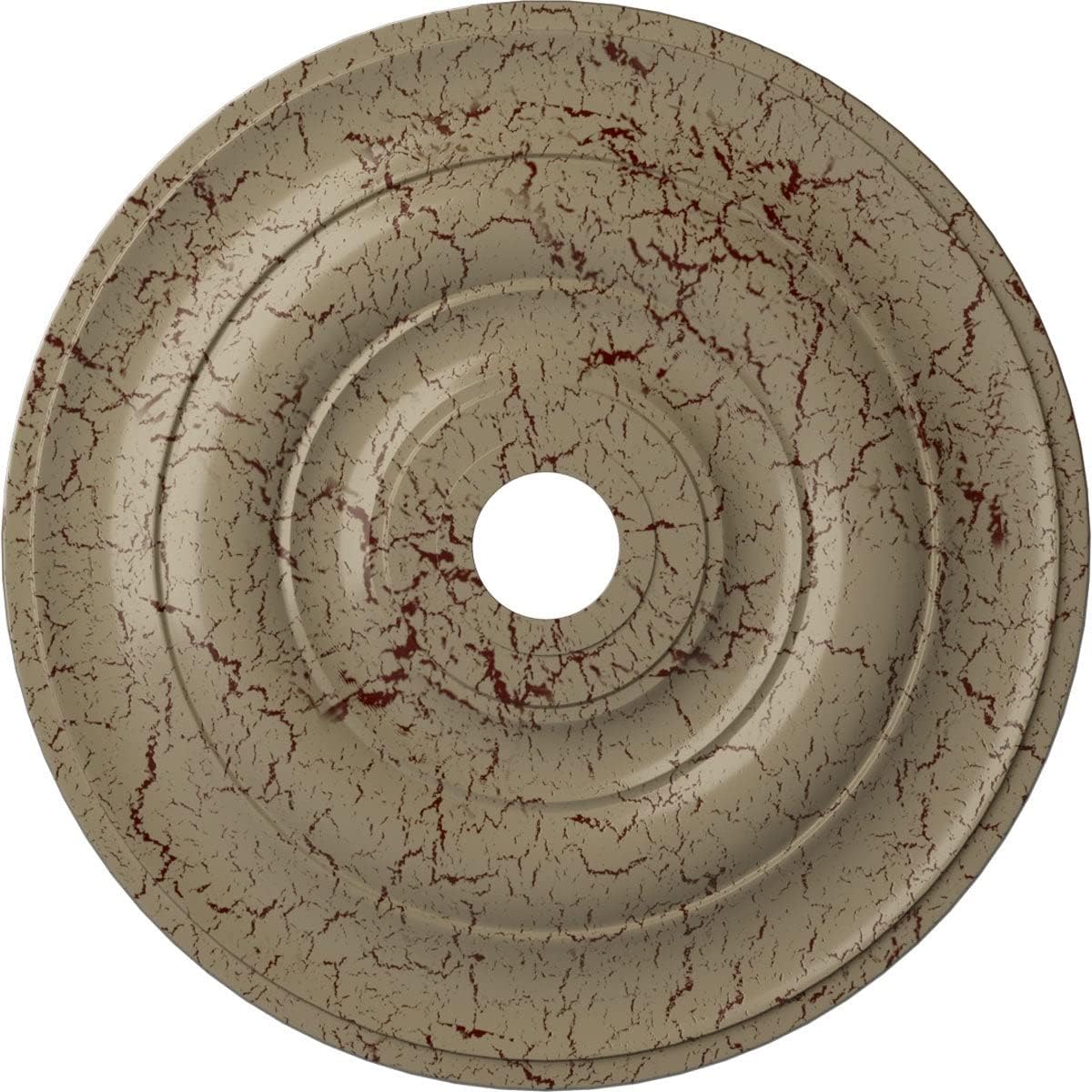 Ekena Millwork CM26JEGDC Jefferson Ceiling Medallion, 26 1/2"OD x 3 5/8"ID x 1 1/2"P (Fits Canopies up to 5"), Hand-Painted Gobi Desert Crackle