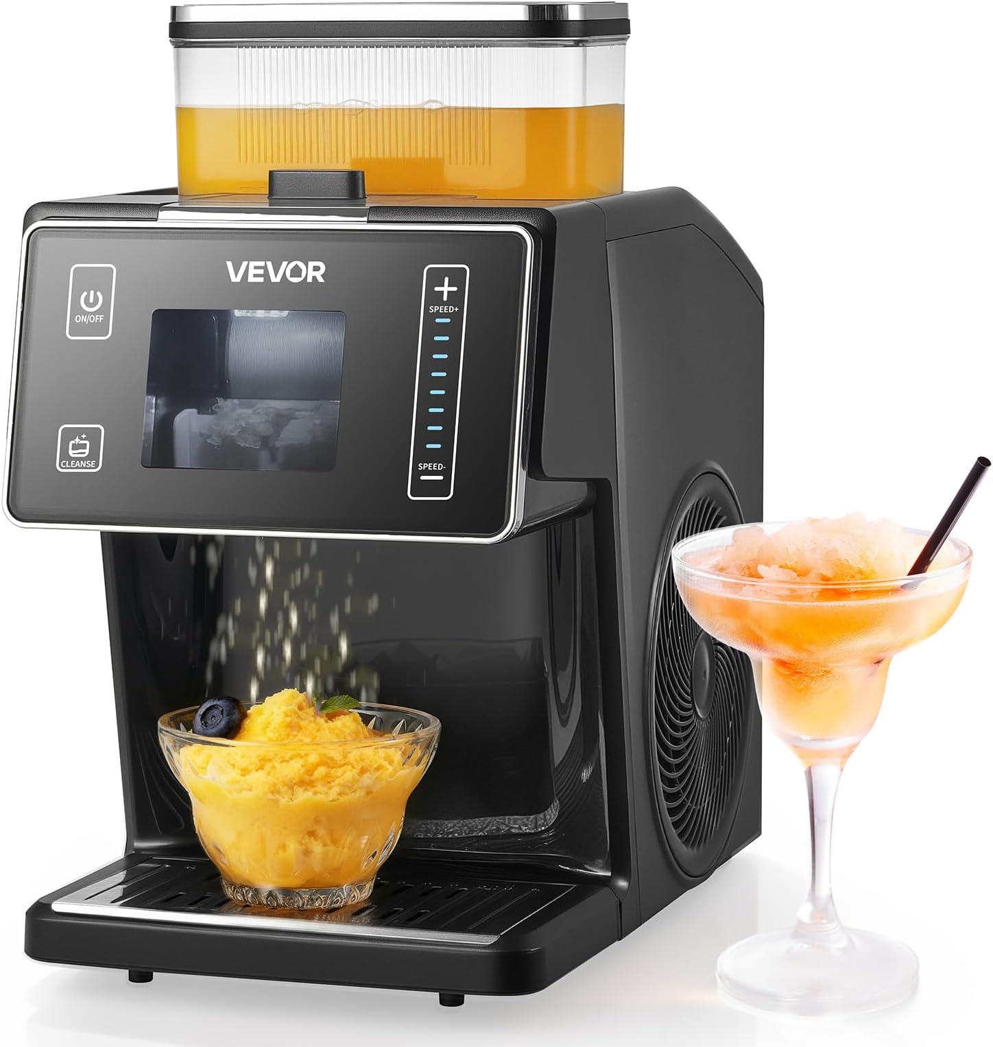 VEVOR Snowflake Ice Machine, 44LBS/24H Snowflake Ice Maker, Ice Shaver Machine with Stainless Steel Blade, Electric Snow Cone Maker with 0.2 Gal Tank, 60S Fast Pre-Cooling, for Home & Small Gatherings