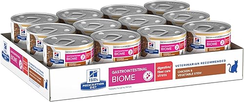 Miniatura 3 de Hill's Prescription Diet Gastrointestinal Biome DigestiveFiber Care - Alimento húmedo para gatos con pollo y verduras, dieta veterinaria, latas de