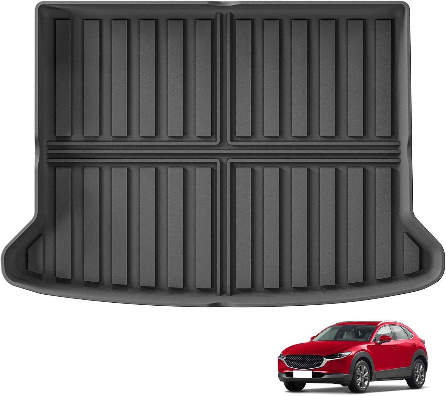 SMABEE Floor Mats & Cargo Liner for Mazda CX-30 2020-2024 2025 2026 Trunk Mat TPE All Weather Floor Liners Accessories Interior Black