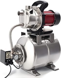 Arebos Station Pompe Domestique | 1200 watts | débit 3800 l/h | hauteur de refoulement 48 mètres | réservoir 19L