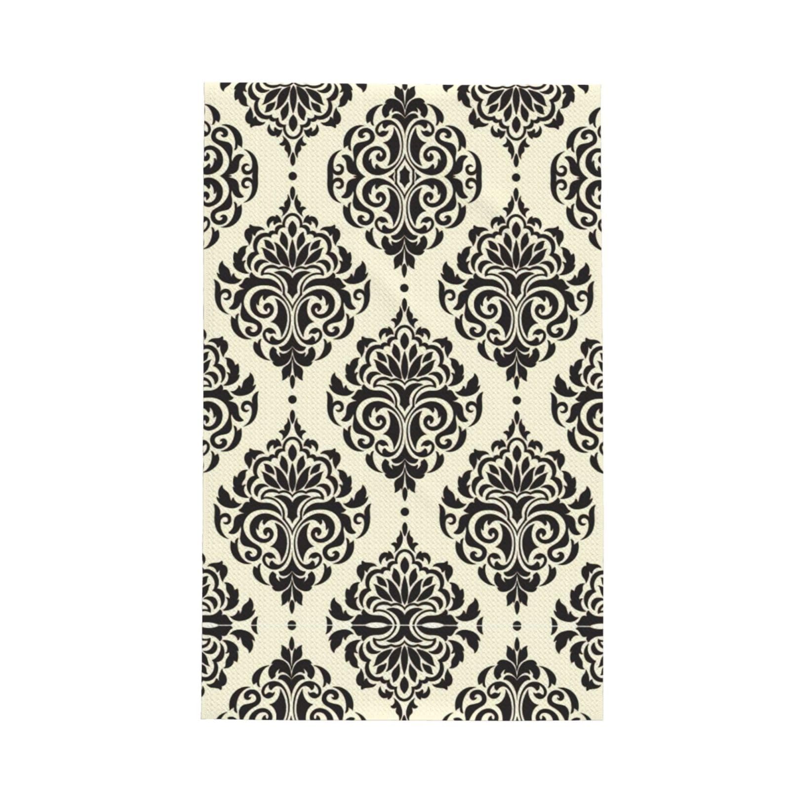 Xxahnbm Black Asian Elephants Print Waffle Kitchen Towel,Absorbent Hand Towel