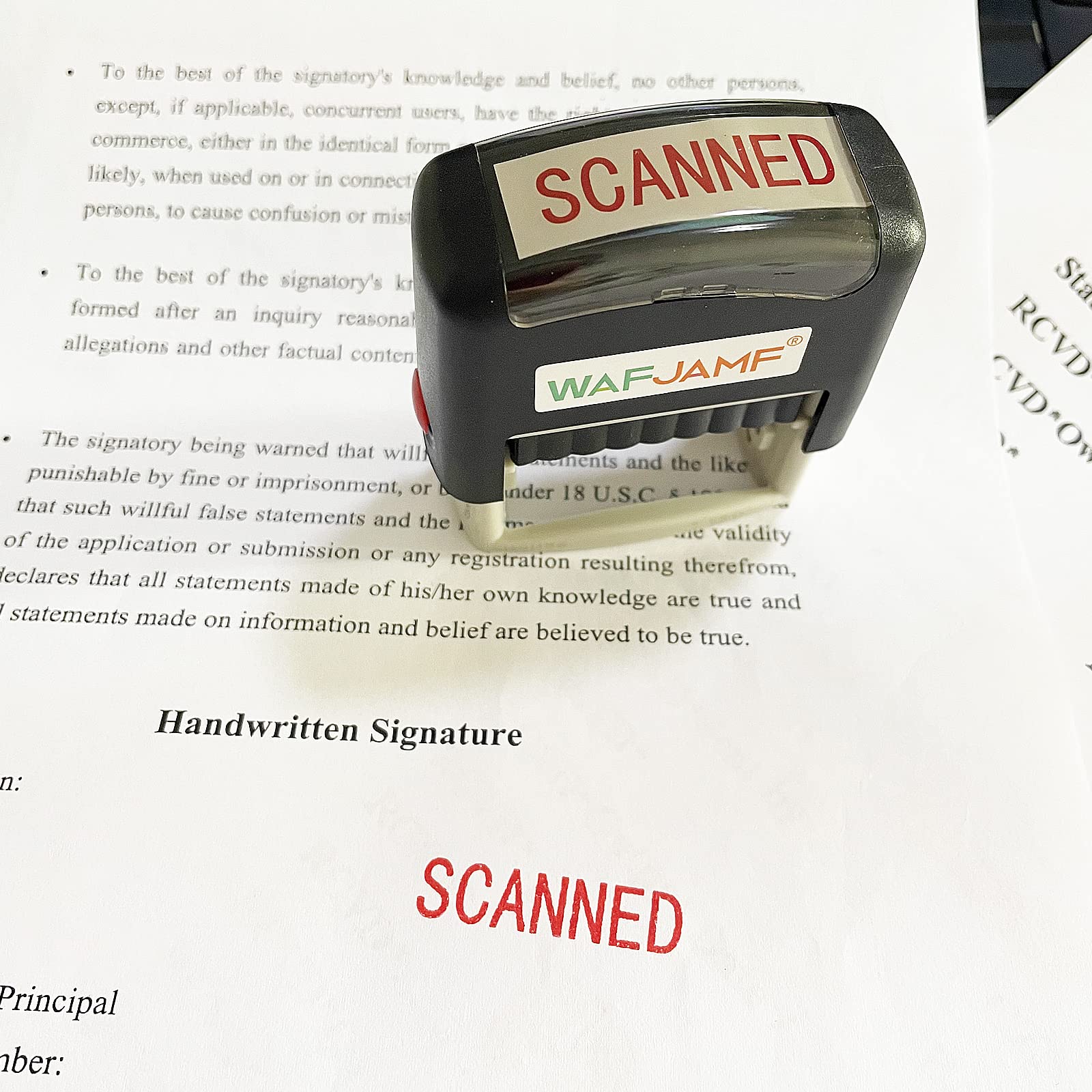 Snapklik.com : Scanned Message Stamp Self-Inking Rubber Stamp Office ...
