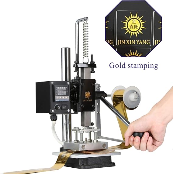 Multifunction Hot Foil Stamping Machine Leather Wood Paper Branding Logo Marking Press Machine Stamper Temperature Adjustable,Hot pressing plate: 8 * 10cm