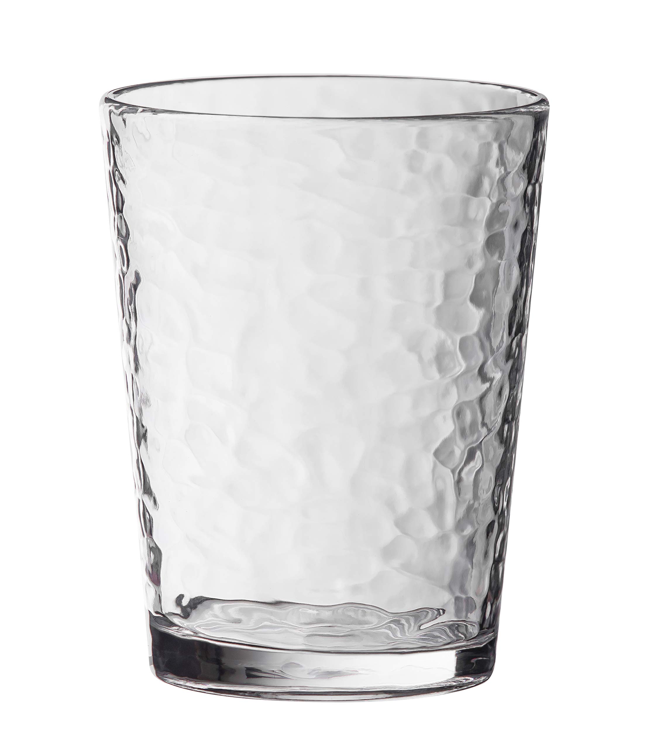 KLIFA- NICE- 14.7 ounce, Set of 6, Acrylic Tumbler Drinking Glasses Set, BPA-Free, Stackable Plastic Drinkware, Dishwasher Safe Cups, Clear