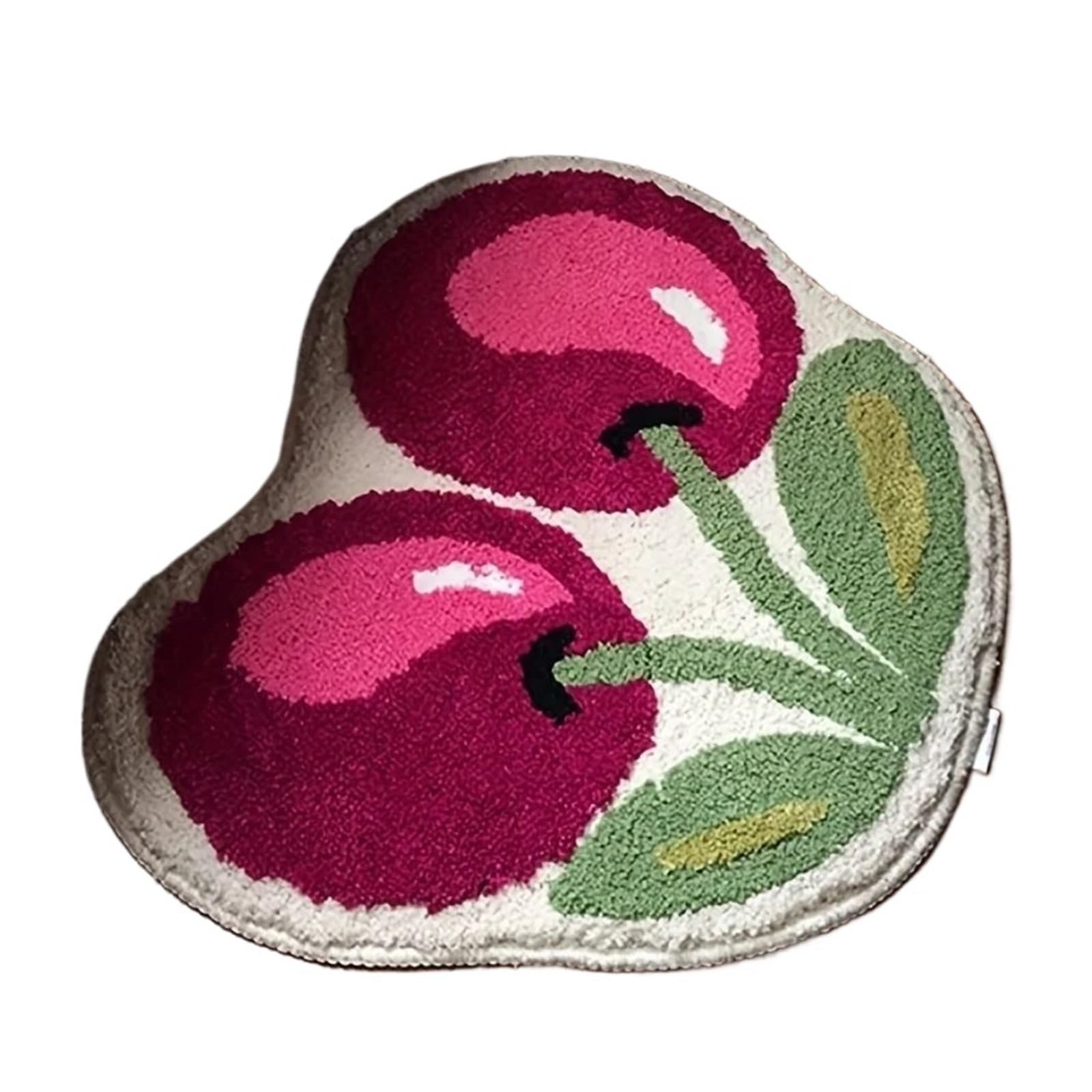 Tapis de bain cerise en microfibre absorbante et antidérapante