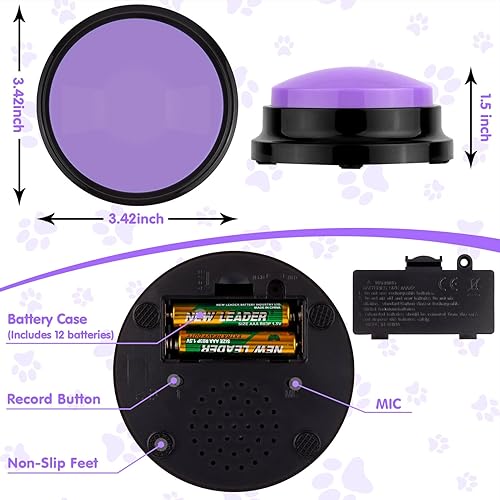 Miniatura 7 de Pycoal Botones para comunicación para perros, juego de 8 botones para hablar de perros, botones para mascotas parlantes para perros, botón de