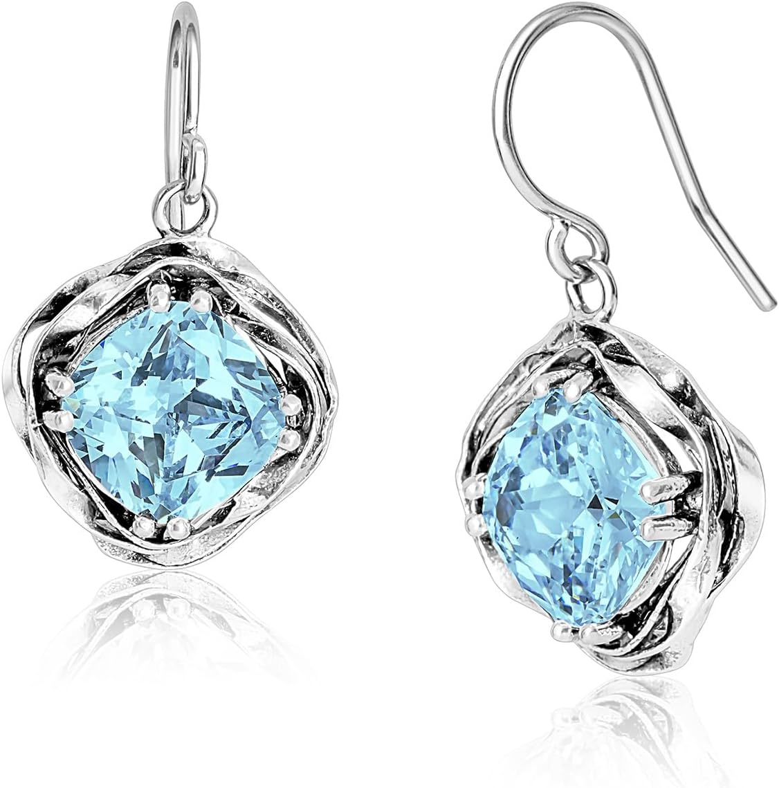 925 Sterling Silver Dangle Earrings for Women - Wrap with Cubic Zirconia Vintage Design - Hypoallergenic, Lead & Nickel Free - Artisan Handcrafted Statement Earrings by Jean Rachel Jewelry