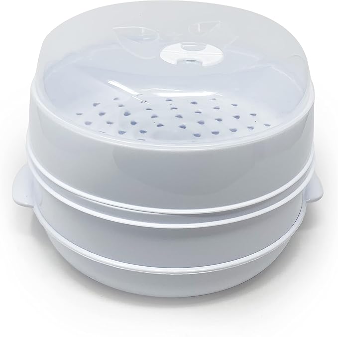 Microwave Vegetable Steamer Pasta Rice Fish Steaming Pot Healthy Eating