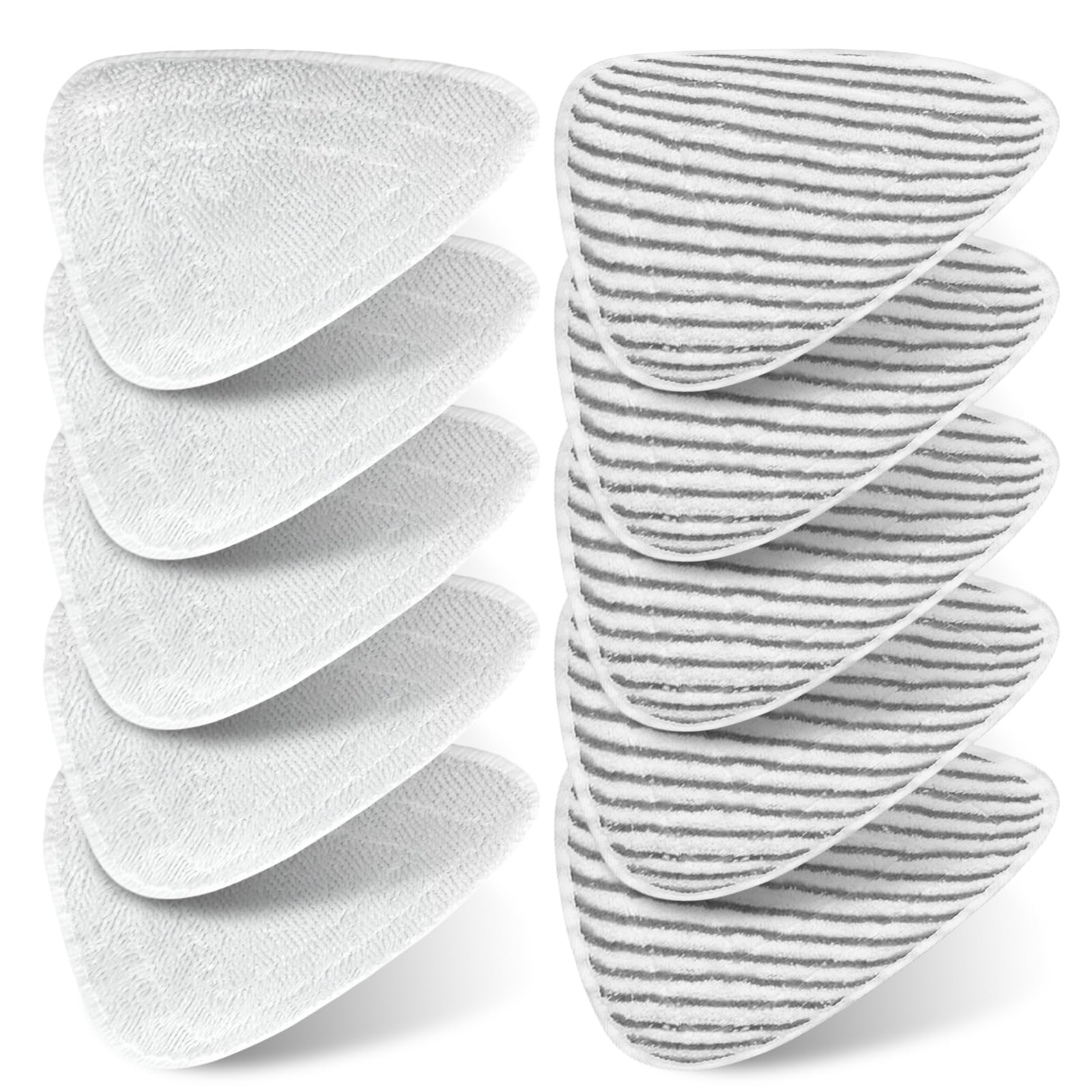 Pack De 10 Housse De Rechange Pour Nettoyeur Vapeur: Microfibre Durable et Forme Parfaite, Lavable En Machine Nettoyage Efficace, Pour Nettoyeur Vapeur Vileda (Blanc, Gris)