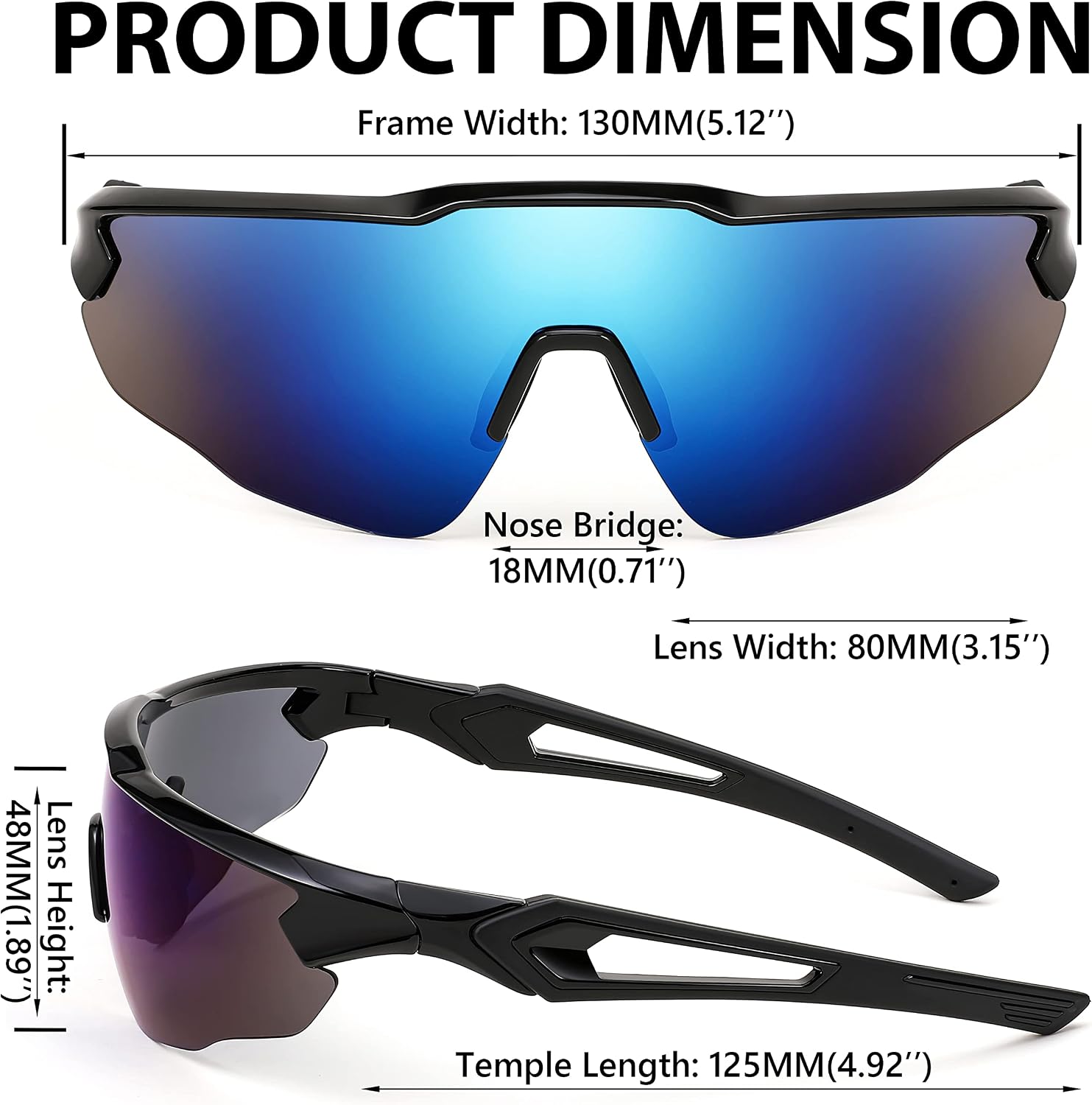 FEISEDY Sports Sunglasses, with 5 Lenses for Men Women, TR90 Lightweight, Baseball Cycling Motorcycle Running Golf B2940