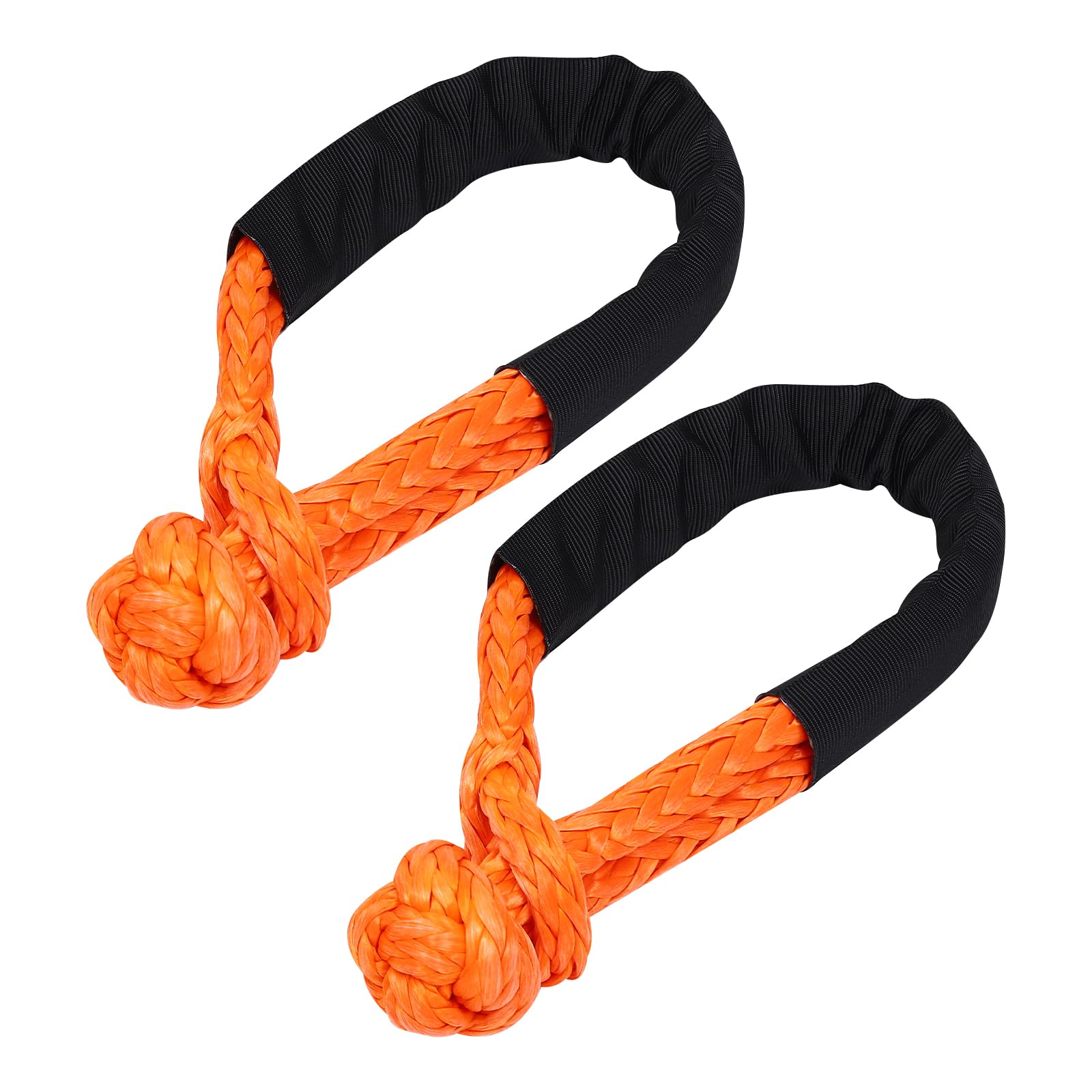 6.1mx1.9cm Orange Abschleppseil Pkw mit 13870 kg Reißfestigkeit & 30% Dehnung,Dehnbar Abschleppgurt aus Nylon/HDPE mit 2 weichen Schäkeln,Abschleppseil Set für Pannenhilfe und Zuganwendungen