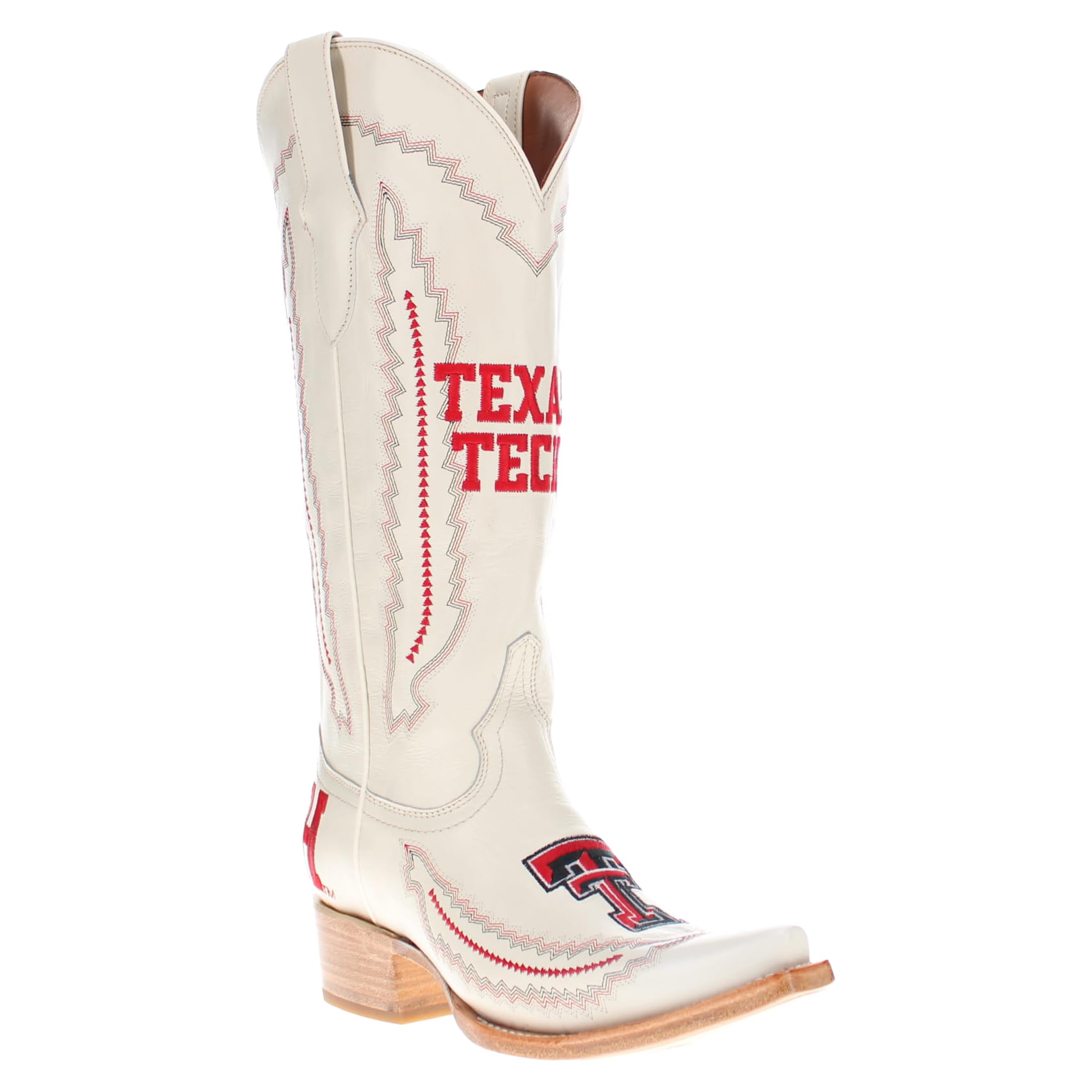 Vaccari Women's Naomi Genuine Leather NCAA League Embroidery Snip Toe Cowgirl Boots