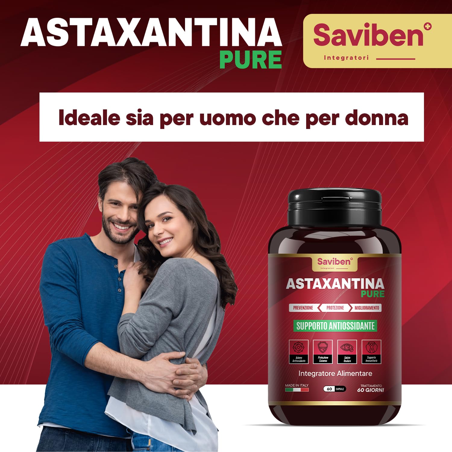 PREZZO LANCIO Astaxantina 8mg/dose Potente Antiossidante Naturale Supporta la Salute di Occhi, Pelle, Articolazioni e Difese Immunitarie Capsule Facili da Ingerire Dosaggio Giornaliero Raccomandato