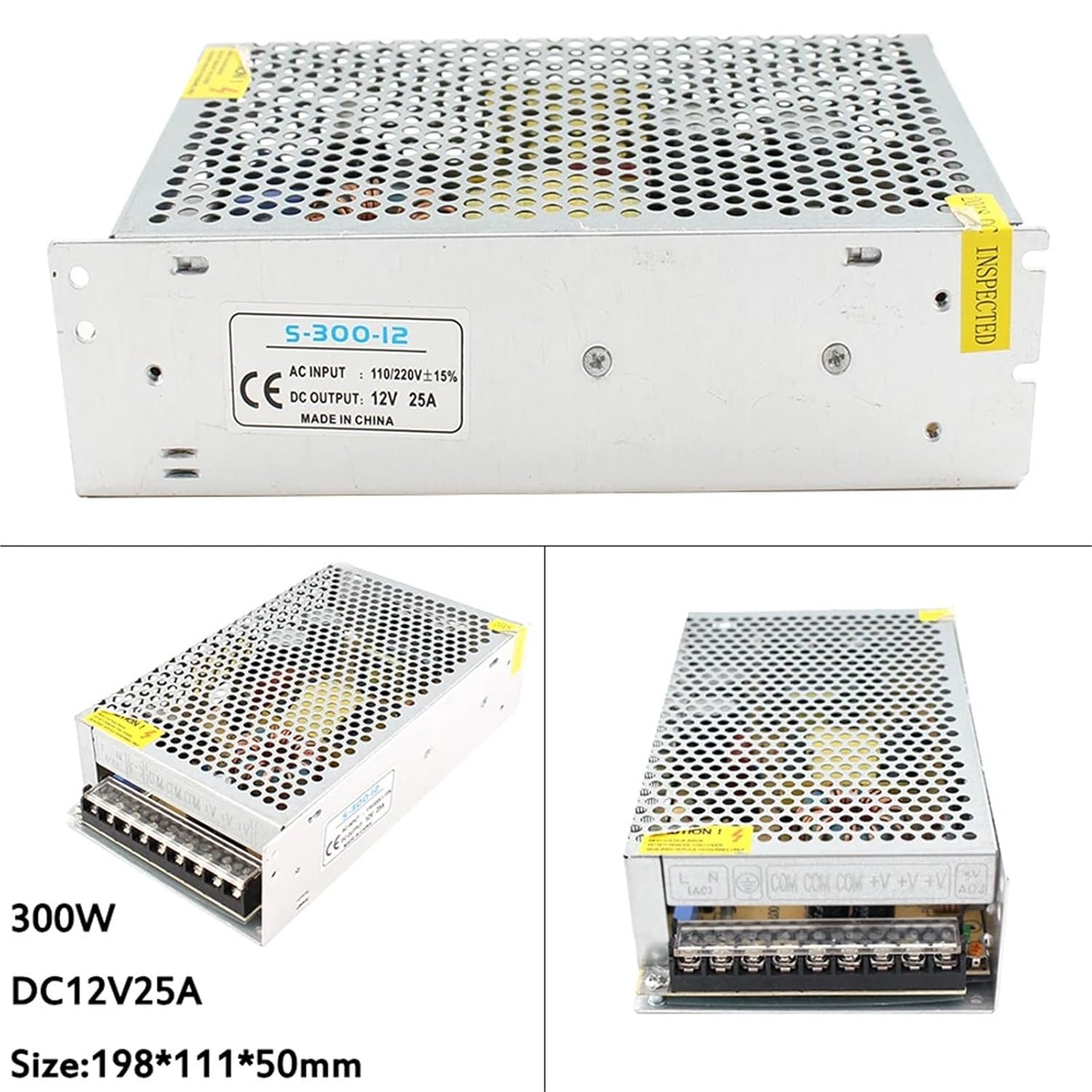 AC DC 24V 12V Power Supply 3V 5V 9V 12V 15V 18V 24V 36V Power Supply 1A 2A 3A 5A 6A 8A 10A 20A Lighting Transformers LED Driver(12A,15V)
