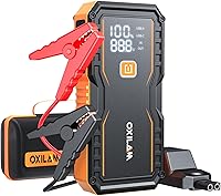 OXILAM 6000A Jump Starter for Gas & 12L Diesel - Portable 12V Lithium Car Battery Jumper with Power Bank, LED Lights, USB-C