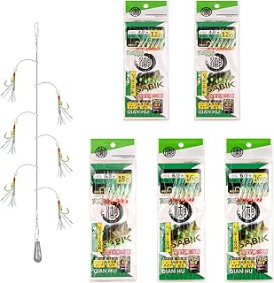 Set de 30 Aparejos de Plumas de Caballa con Ganchos, Cuentas Luminosas y Señuelos Biónicos para Caballa, Abadejo, Bacalao, Arenque y Lubina