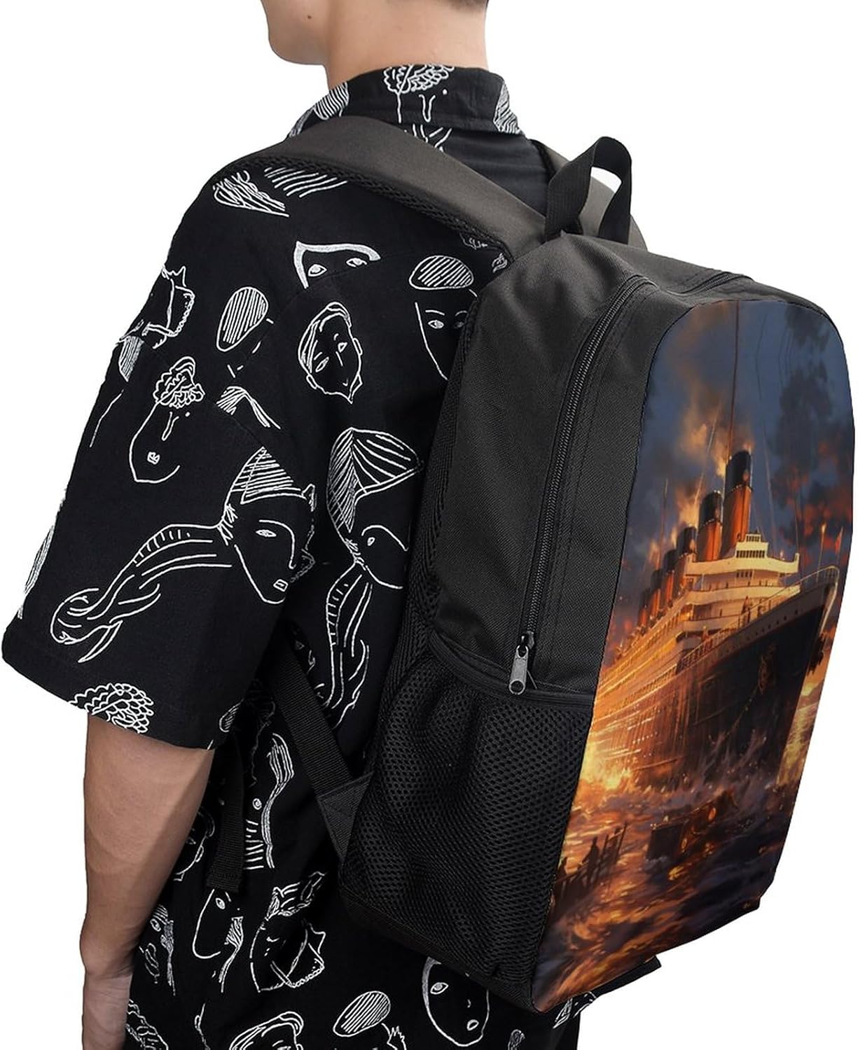 Escape from Boat The Titanic 17 Inch Backpack Travel Laptop Dayback Shoulder Back Pack for Men Women