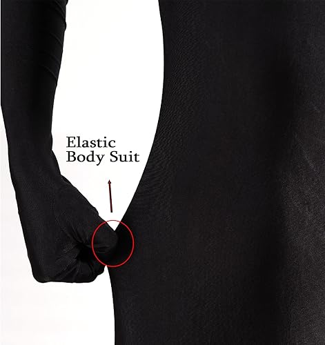 Miniatura 4 de Eigso Trajes de cuerpo completo para hombres y mujeres, traje de elastano flexible negro Zentai, traje de Halloween para cosplay