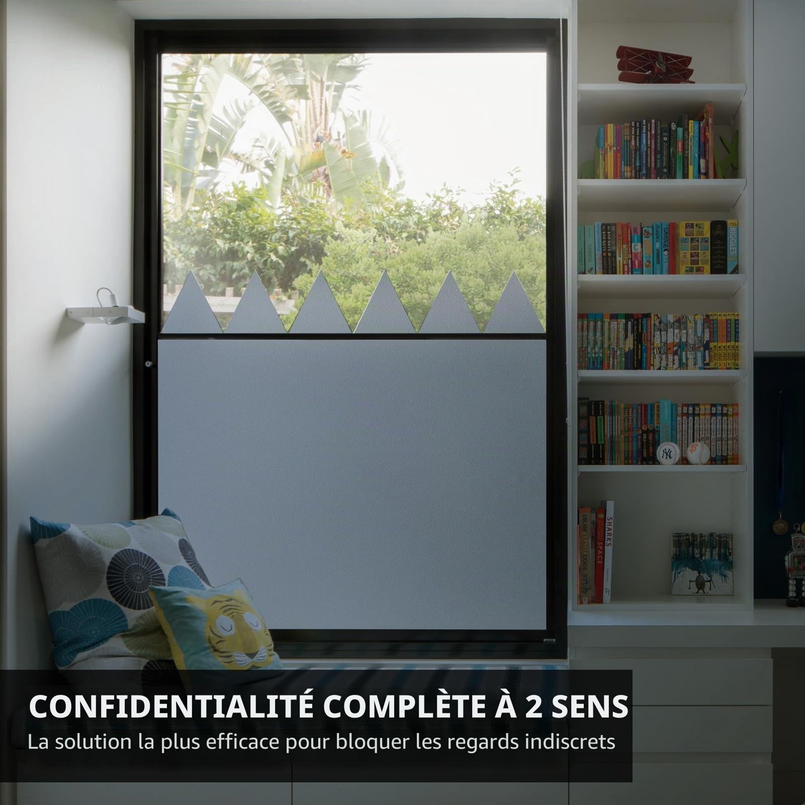 Film Opaque Blanc pour Vitre, Film Fenêtre Anti Regard, 90x200cm | Film Électrostatique Occultant, Autocollant, Opacifiant Vitrage Intimité, Film Repositionnable pour Chambre, Salon, Cuisine