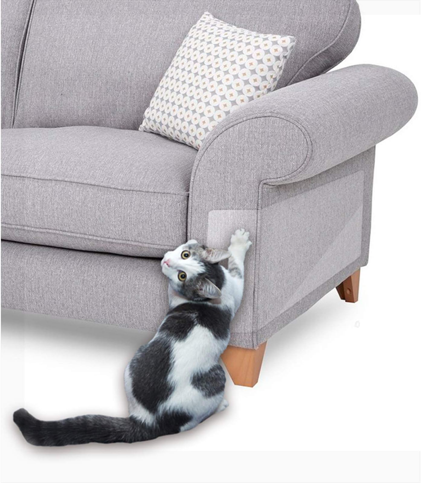 8 Pcs Furniture Protectors from Cats, Cat Scratch Deterrent, Couch Protector 4 Pack X-Large (17"L 12"W) + 4 Pack Large (18"L 9"W) Cat Repellent for Furniture, Stop Pets from Scratching Furniture Couch