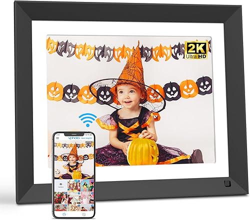 FULLJA Marco de fotos digital inteligente WiFi de 15 pulgadas, marco de fotos digital grande, función completa, almacenamiento de 32 GB, sensor de