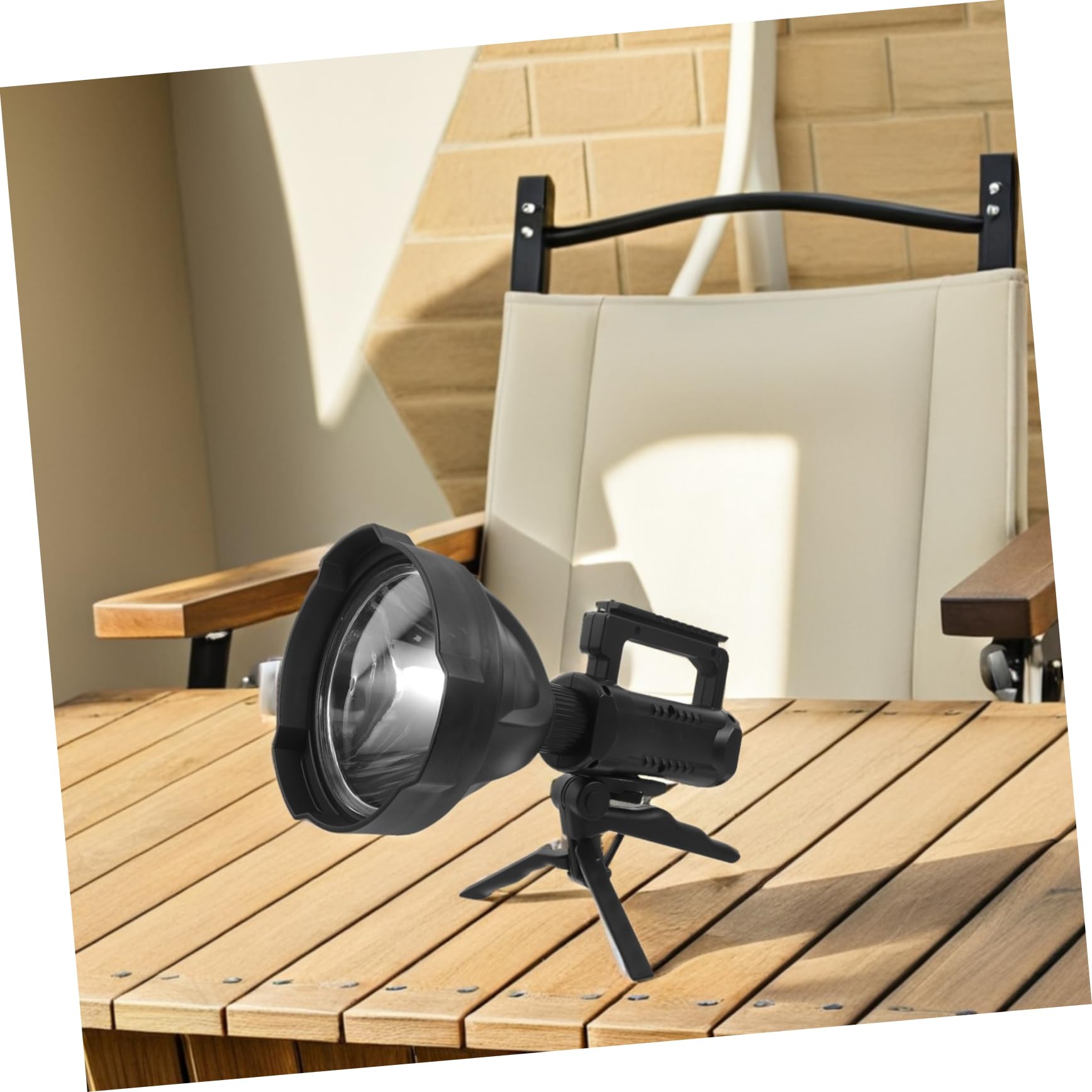 Torcia Tascabile Ricaricabile LED Multifunzione Portatile 8000mah Nero | Design Portatile a Mano, Uso per Escursioni e Campeggio, Corpo in Plastica, LED ad Alta Luminosità