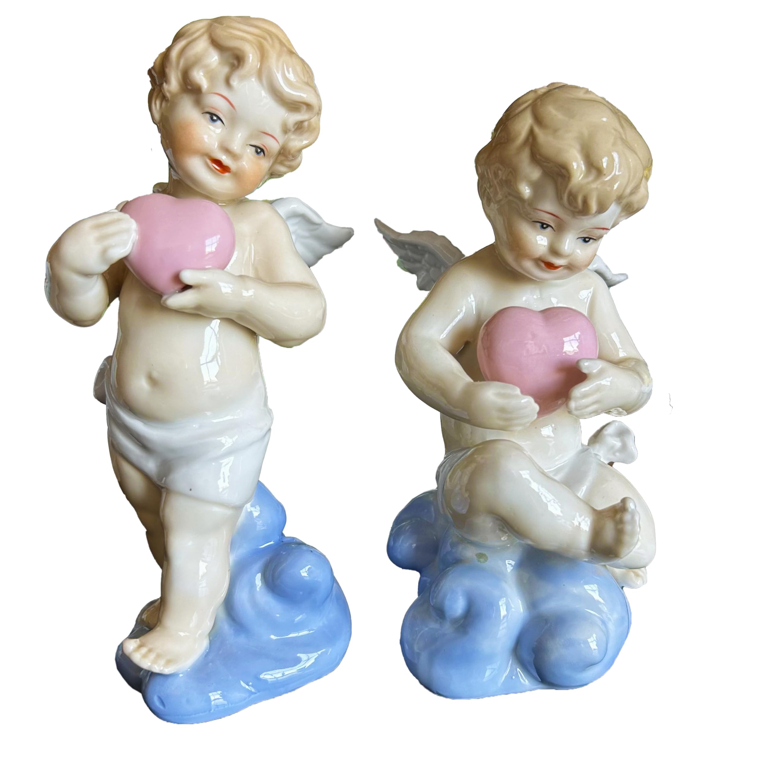 MTME Figuras de porcelana, Ángel Cupido, recuerdos, regalos, escultura decoración del hogar (colse to My Heart)