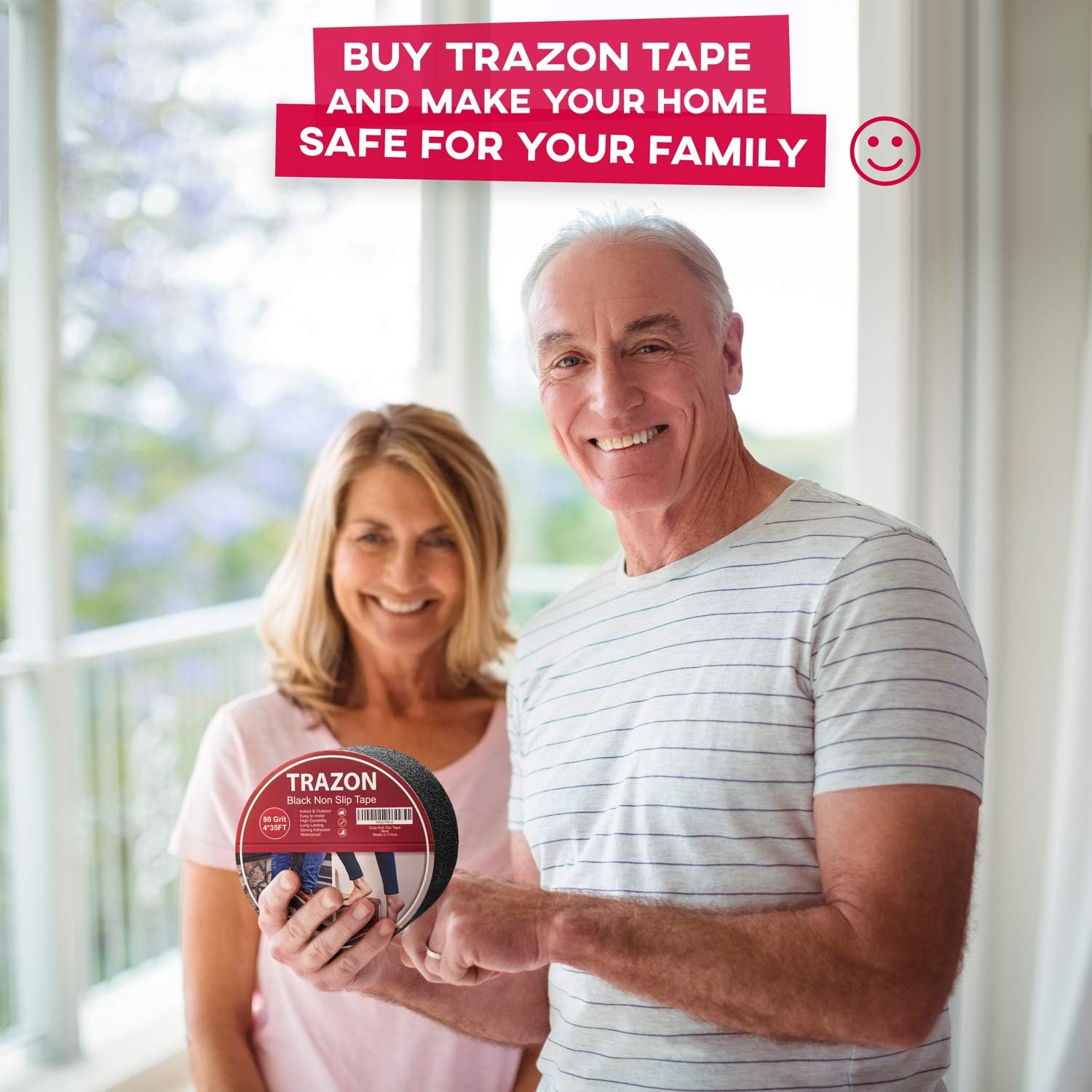 Grip Tape - Heavy Duty Anti Slip Tape for Stairs Outdoor/Indoor Waterproof 4Inch x 35Ft Safety Non Skid Roll for Stair Steps Traction Tread Staircases Grips Adhesive Non Slip Strips Nonslip Walk Black : Industrial & Scientific