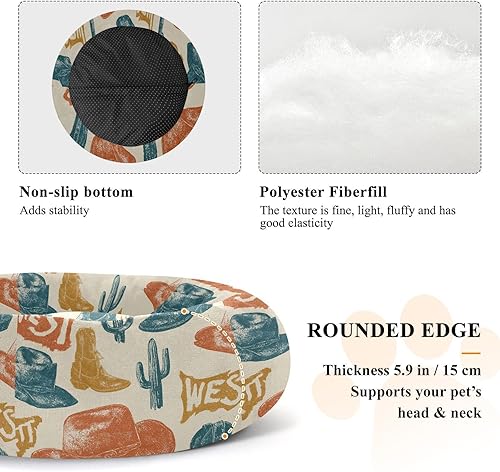 Miniatura 5 de KLL Western Style Hats Calming Anti Anxiety Pet Cat Beds fluffier Dog Pillow Bed for Small Size Pets Sleeping cama elevada para Perros Grandes