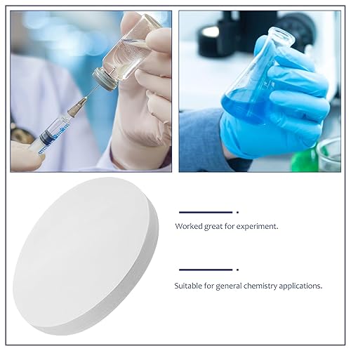 Miniatura 29 de Papel de filtro cualitativo, papel de filtro de laboratorio redondo de 2.8 in, papel de filtro de embudo de prueba de análisis químico de flujo