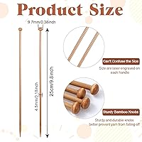 Vista 2 de 2 agujas de tejer de bambú de 0.177 in de largo, agujas de tejer de madera de 10 pulgadas de largo, para principiantes, calcetines, bufandas, hechas