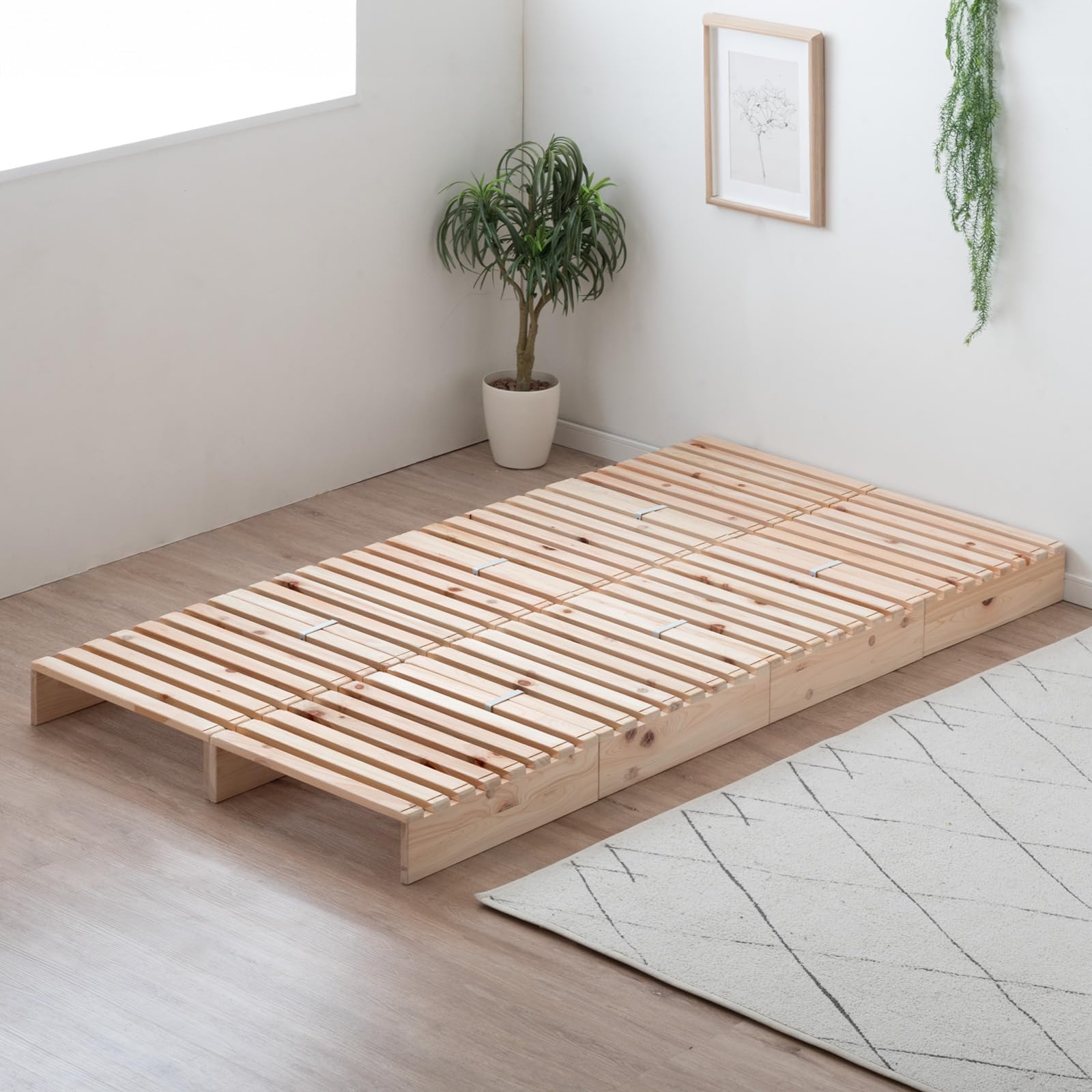 【ゆづき】タンスのゲン すのこ パレットベッド パレット8枚 Amazon|タンスのゲン パレットベッド 8枚 国産ひのき【繋げて